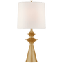 Lakmos Large Table Lamp in Gild with Linen Shade