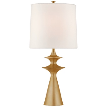 Lakmos Large Table Lamp in Gild with Linen Shade