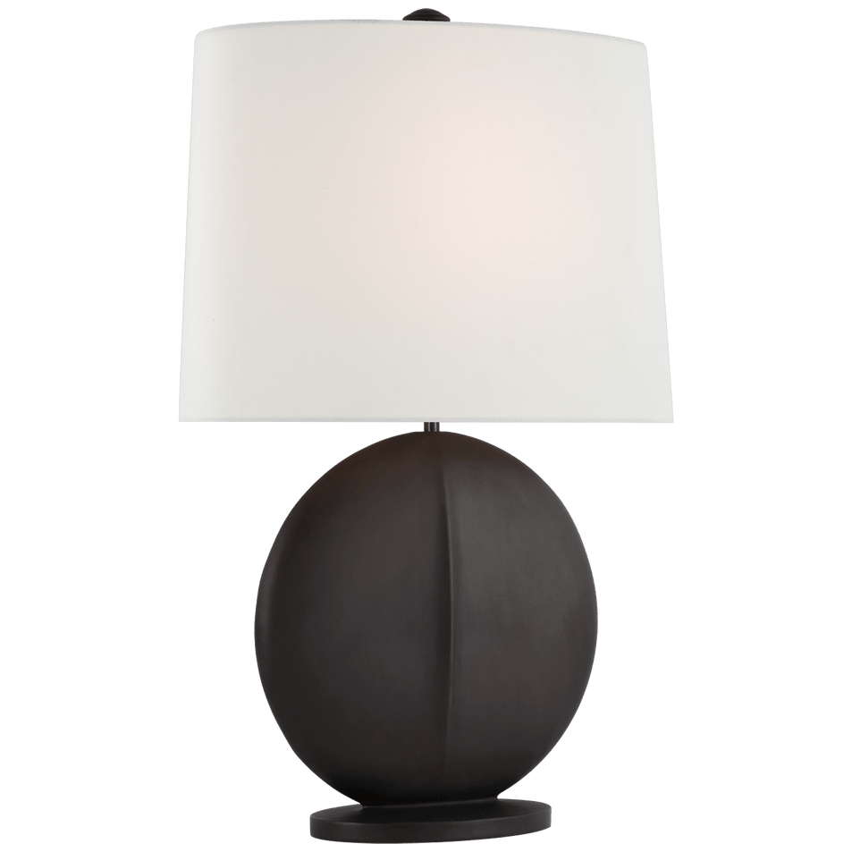 Mariza Medium Table Lamp in Carbon Black with Linen Shade