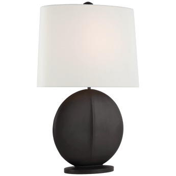 Mariza Medium Table Lamp in Carbon Black with Linen Shade