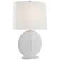 Mariza Medium Table Lamp in White with Linen Shade
