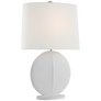 Mariza Medium Table Lamp in White with Linen Shade