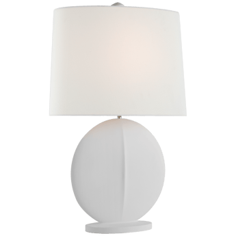 Mariza Medium Table Lamp in White with Linen Shade