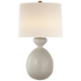 Gannet Table Lamp in Bone Craquelure with Linen Shade