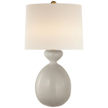 Gannet Table Lamp in Bone Craquelure with Linen Shade