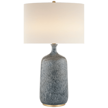 Culloden Table Lamp in Blue Lagoon with Linen Shade