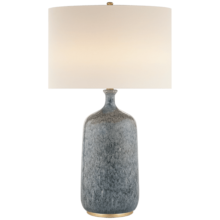 Culloden Table Lamp in Blue Lagoon with Linen Shade