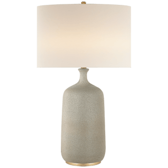 Culloden Table Lamp in Volcanic Ivory with Linen Shade