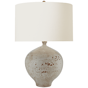 Gaios Table Lamp in Pharaoh White with Linen Shade