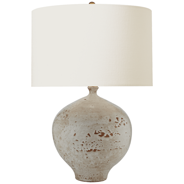 Gaios Table Lamp in Pharaoh White with Linen Shade