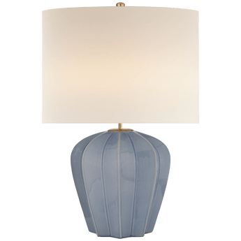 Pierrepont Medium Table Lamp in Stone White with Linen Shade