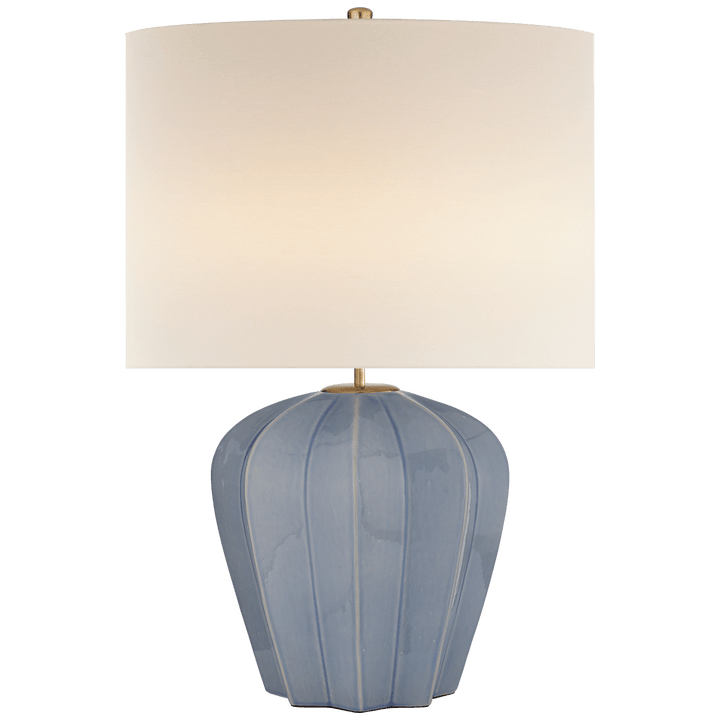 Pierrepont Medium Table Lamp in Stone White with Linen Shade