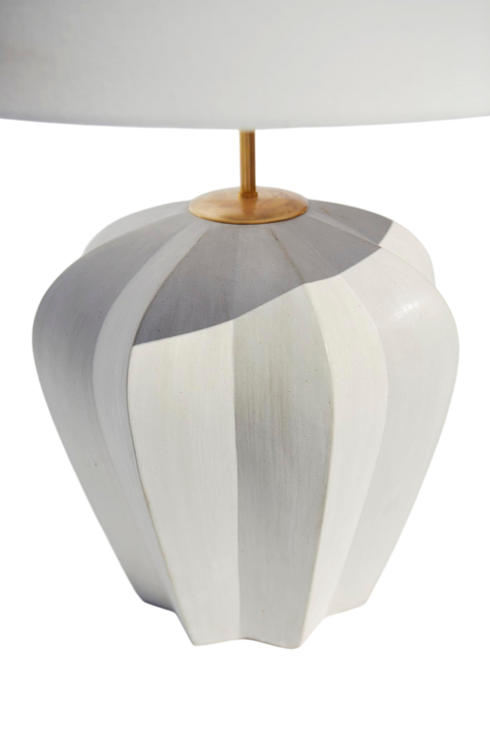 Pierrepont Medium Table Lamp in Stone White with Linen Shade