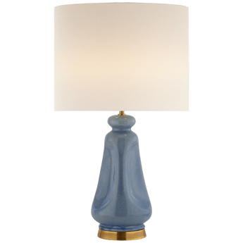 Kapila Table Lamp in Polar Blue Crackle with Linen Shade