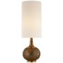 Hunlen Table Lamp in Chalk Burnt Gold with Linen Shade