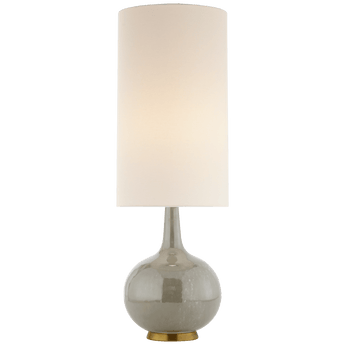 Hunlen Table Lamp in Shellish Gray with Linen Shade