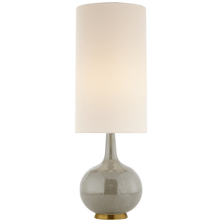 Hunlen Table Lamp in Shellish Gray with Linen Shade