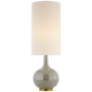 Hunlen Table Lamp in Shellish Gray with Linen Shade