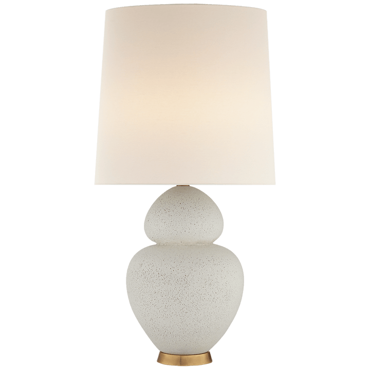 Michelena Table Lamp in Chalk White with Linen Shade