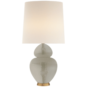 Michelena Table Lamp in Shellish Grey with Linen Shade