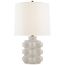 Vedra Medium Table Lamp in Bone Craquelure with Linen Shade