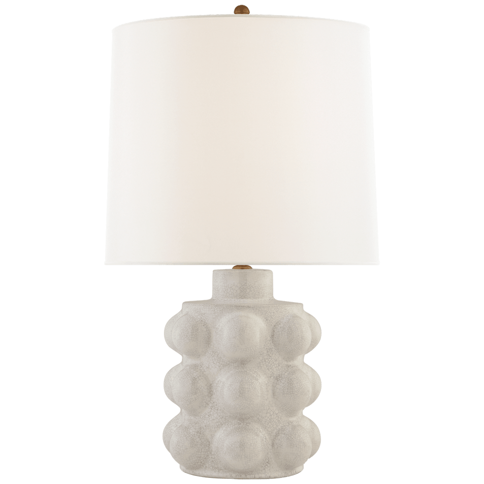 Vedra Medium Table Lamp in Bone Craquelure with Linen Shade