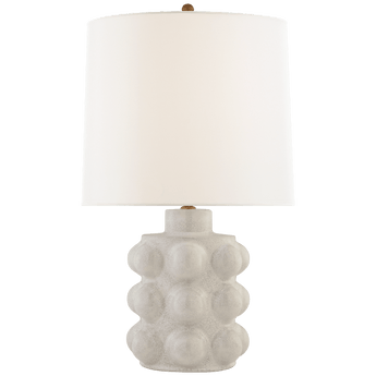 Vedra Medium Table Lamp in Bone Craquelure with Linen Shade