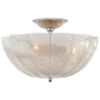 Rosehill Semi-Flush in Polished Nickel with White Strie Glass