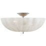 Rosehill Large Semi-Flush Mount in Polished Nickel with White Strie Glass