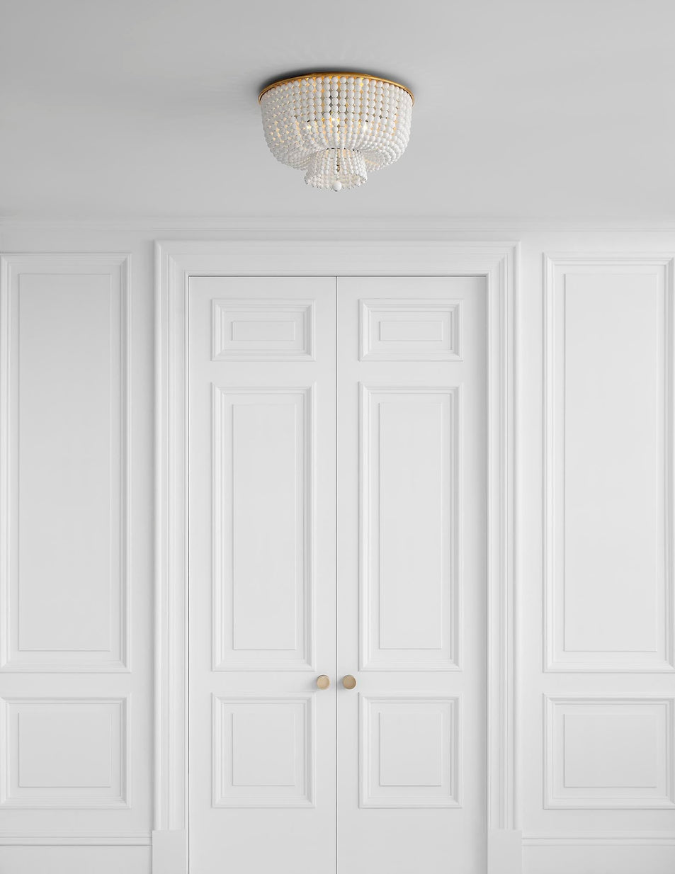 Jacqueline Flush Mount in Hand-Rubbed Antique Brass with White Acrylic