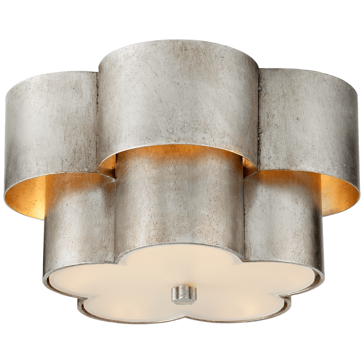 Arabelle Flush Mount in Burnished Silver Leaf with Frosted Acrylic