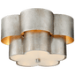 Arabelle Flush Mount in Burnished Silver Leaf with Frosted Acrylic