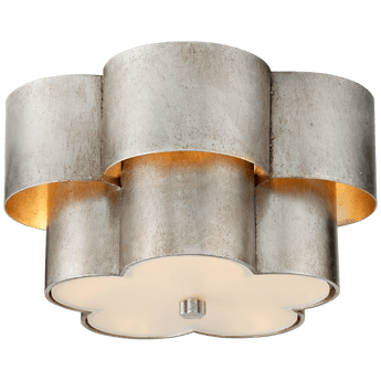 Arabelle Flush Mount in Burnished Silver Leaf with Frosted Acrylic