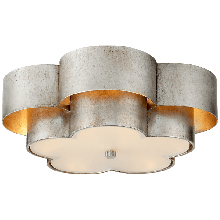 Arabelle Large Flush Mount in Burnished Silver Leaf with Frosted Acrylic