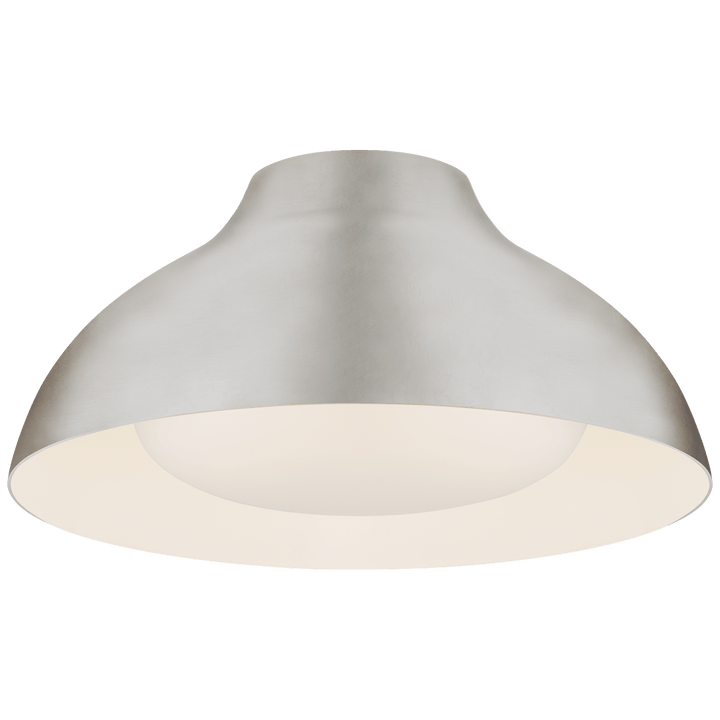 Agnes 15" Flush Mount in Burnished Silver Leaf with Soft White Glass