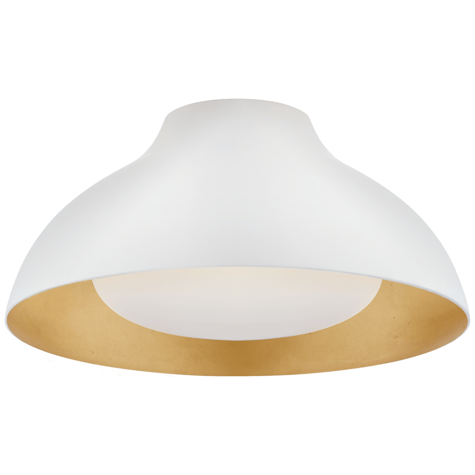 Agnes 15" Flush Mount in Plaster White with Soft White Glass