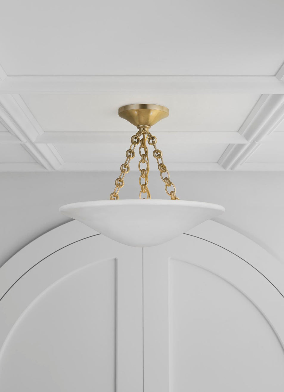 Mollino 16" Semi Flush Mount, a premium Flush Mount light by Visual Comfort. Close - up image of its design.