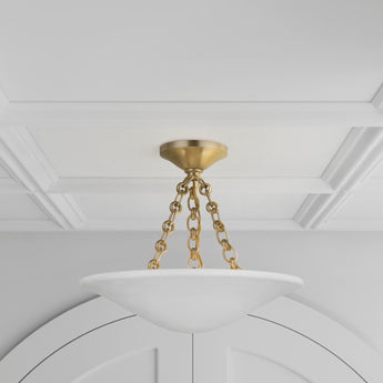 Mollino 16" Semi Flush Mount, a premium Flush Mount light by Visual Comfort. Close - up image of its design.