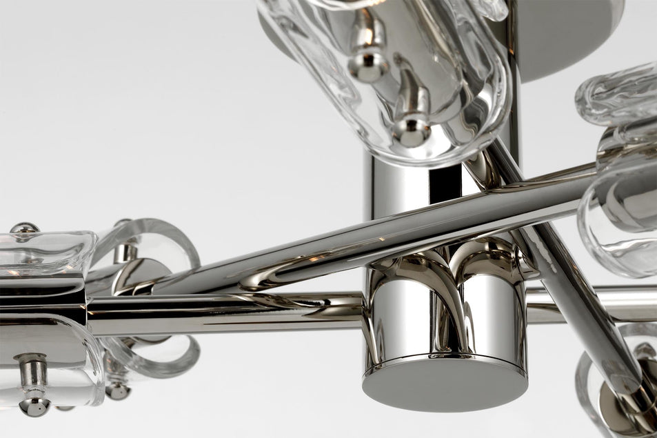 Casoria XL Radial Flush Mount in Polished Nickel with Clear Glass