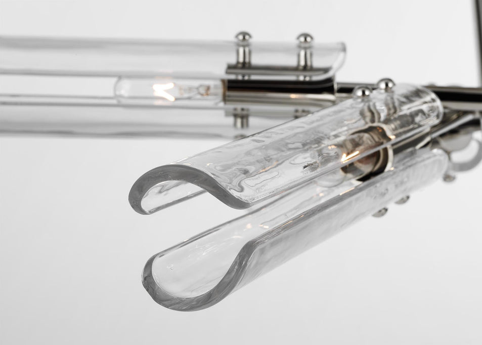 Casoria XL Radial Flush Mount in Polished Nickel with Clear Glass