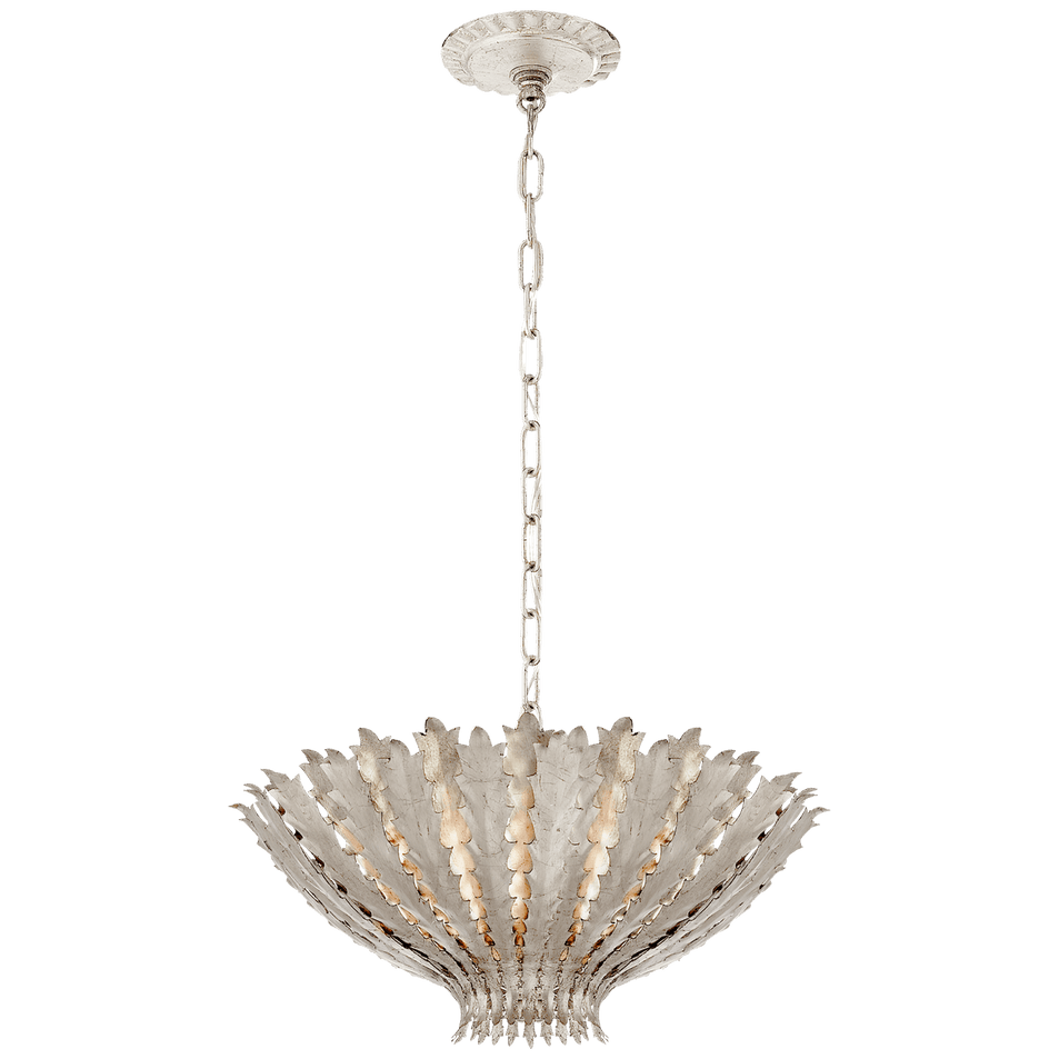 Hampton Small Chandelier in Burnished Silver Leaf