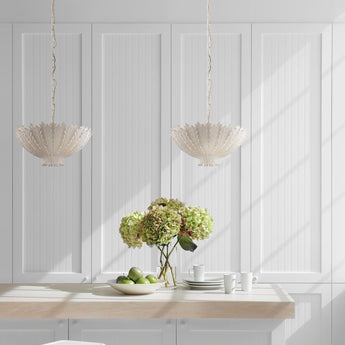 Hampton Small Chandelier, a premium Chandelier light by Visual Comfort. Close - up image of its design.