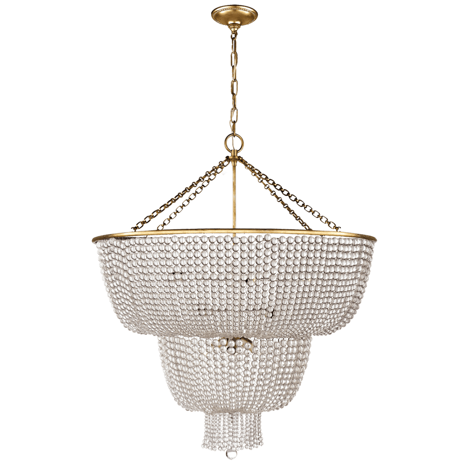 Jacqueline Two - Tier Chandelier, a premium Chandelier light by VCGallery Italy. Close - up image of its design.