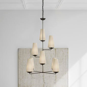 Fontaine Vertical Chandelier, a premium Chandelier light by Visual Comfort. Close - up image of its design.
