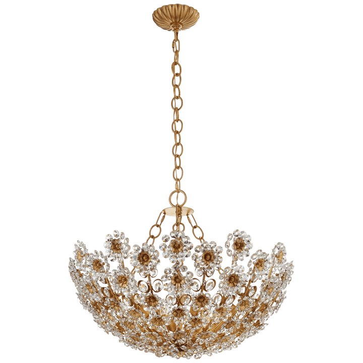 Claret Short Chandelier in Gild with Crystal