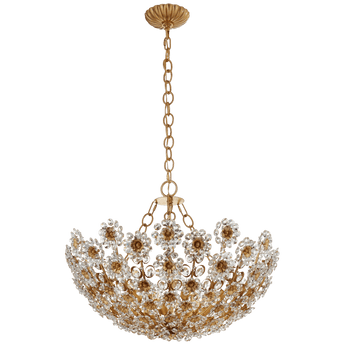 Claret Short Chandelier in Gild with Crystal