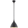 Agnes Small Pendant in Matte Black with Gild Interior