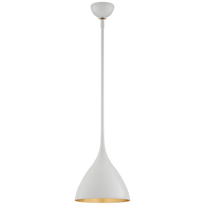 Agnes Small Pendant in Plaster White with Gild Interior