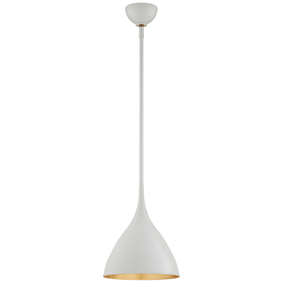 Agnes Small Pendant in Plaster White with Gild Interior