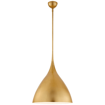 Agnes Medium Pendant in Gild with White Interior